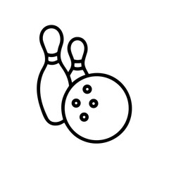 Icon of a bowling ball and pins representing the sport