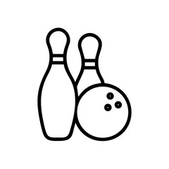 Icon of a bowling ball and pins representing the sport