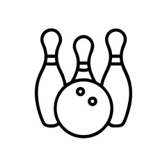 Icon of a bowling ball and pins representing the sport