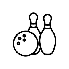 Icon of a bowling ball and pins representing the sport