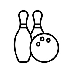 Icon of a bowling ball and pins representing the sport