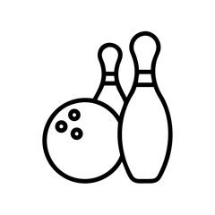 Icon of a bowling ball and pins representing the sport