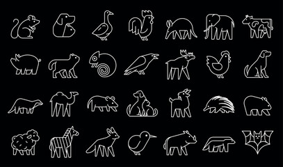 Animals logos collection. Animal logo set. Geometrical abstract logos. Icon design