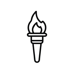 Line Handdrawn Torch Icon Flaming Social Justice Symbol Graphic Design Element flame
