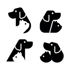 Set of Dog and cat logo. Icon design. Template elements  © Nataliia