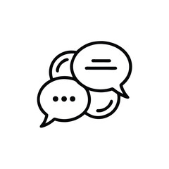 Line Handdrawn Speech Bubbles Social Media Communication Dialogue Conversation Icon Graphic Design Element
