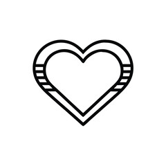 Handdrawn Outline Heart Shape Icon with Striped Border Social Justice Symbol vector