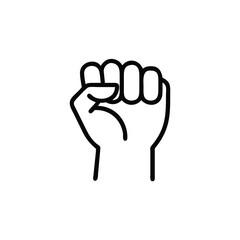 Line Drawing Hand Raised Fist Social Justice Protest Symbol Handdrawn Icon vector
