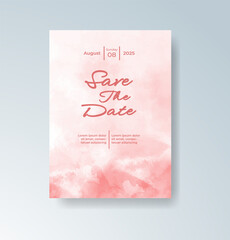 Wedding invitation with abstract splash watercolor