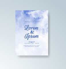 Wedding invitation with abstract splash watercolor