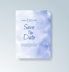 Wedding invitation with abstract splash watercolor