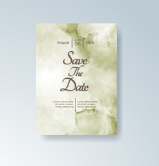 Wedding invitation with abstract splash watercolor