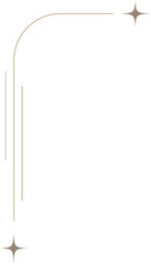 Bold curve corner accent with flat line art