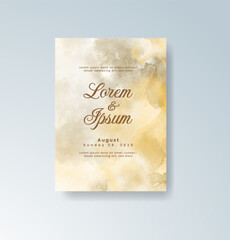 Wedding invitation with abstract splash watercolor