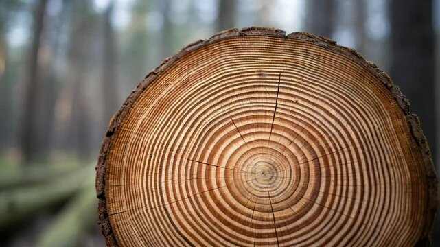 Tree ring close up displaying natural wood texture and growth pattern within forest nature environment detailed growth rings tree