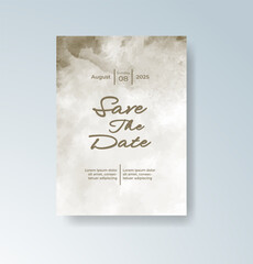 Wedding invitation with abstract splash watercolor