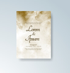 Wedding invitation with abstract splash watercolor