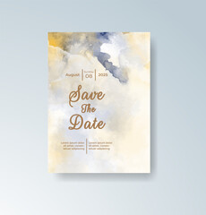Wedding invitation with abstract splash watercolor