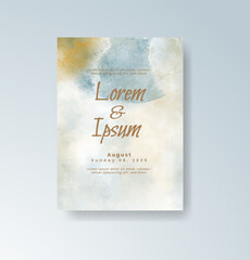 Wedding invitation with abstract splash watercolor