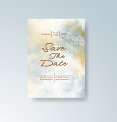 Wedding invitation with abstract splash watercolor