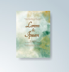 Wedding invitation with abstract splash watercolor