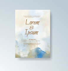 Wedding invitation with abstract splash watercolor
