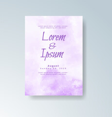 Wedding invitation with abstract splash watercolor