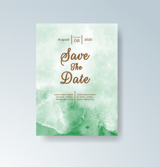 Wedding invitation with abstract splash watercolor