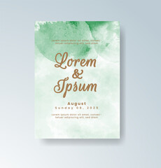 Wedding invitation with abstract splash watercolor