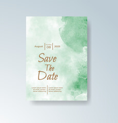 Wedding invitation with abstract splash watercolor
