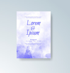 Wedding invitation with abstract splash watercolor