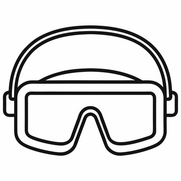 recommend clip art: Outline illustration of protective safety goggles