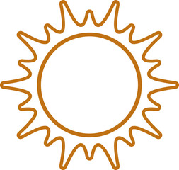 Sun symbol with jagged flame-like tips