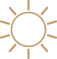 Layered petal sun icon with center ring