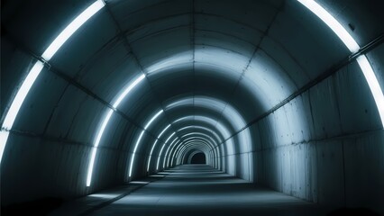 Fototapeta premium Tunnel interior graphic, great for creating architectural portfolios, sci - fi film/game backgrounds, or spatial design teaching materials.