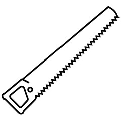 Fototapeta premium Simple hand saw with wooden handle vector illustration