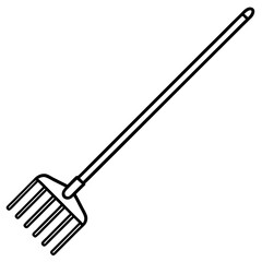 Naklejka premium Simple gardening rake vector illustration