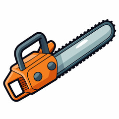 Powerful chainsaw vector illustration for cutting wood