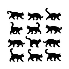 A diverse set of silhouettes featuring cats and dogs, ideal for vector animal icon collection designs