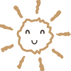 Abstract sun with furry doodle expression