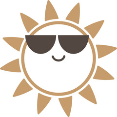 Sunburst with shaded glasses and joy
