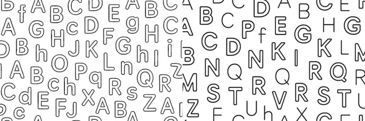 Pattern of uppercase and lowercase letters on a plain background for educational or design purposes