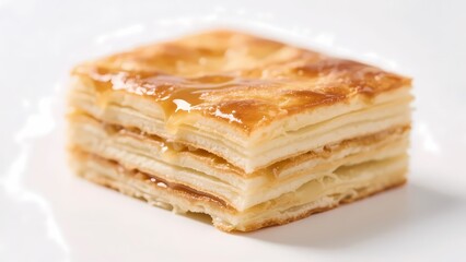 Image of layered pastry, suitable for bakery menus, dessert - making tutorials, or food - lifestyle content.