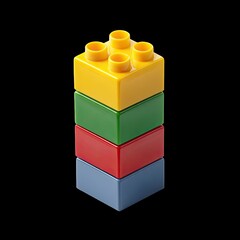 Colorful building blocks stacked together create playful and vibrant display, perfect for inspiring creativity and imagination in children