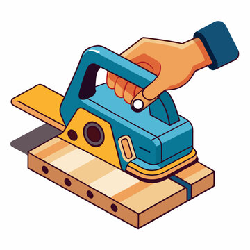 hand planing wood blue tool isometric clip art preview