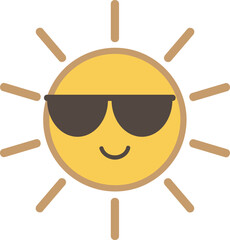 Petal style sun with big glasses smile