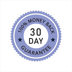 100% Money Back Guarantee Seal Vector