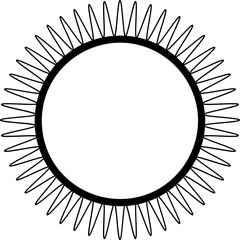 Fine line sunburst with thick dense beams