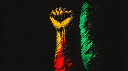 Obraz premium Silhouette hand, black history month.