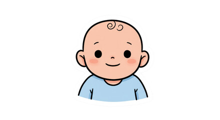 Cute Cartoon Baby Illustration with Smiling Face